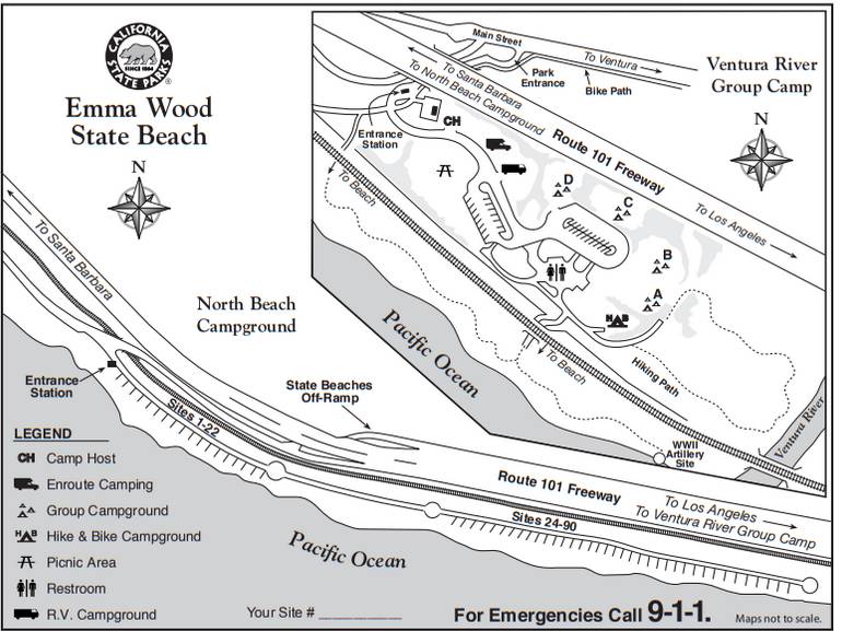 Emma Wood State Beach Campground Map