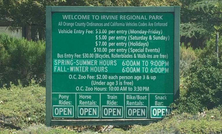 Irvine Regional Park Hours & Admission Fees