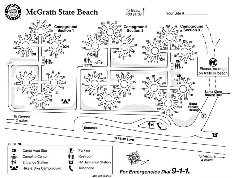 McGrath State Beach Campground Map