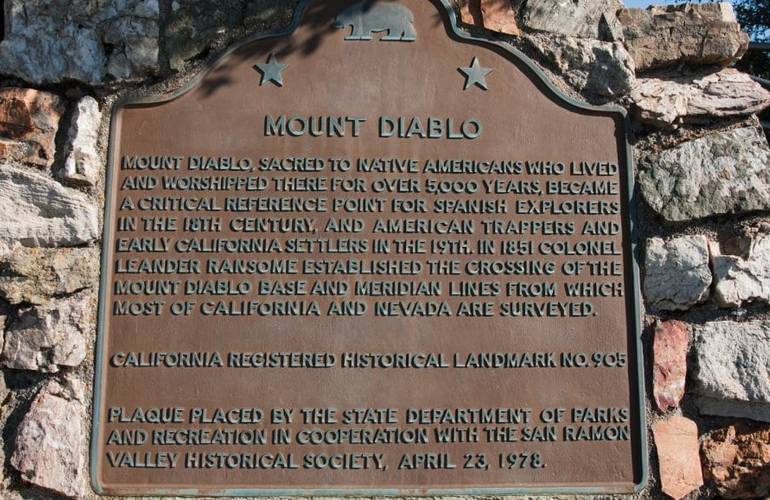 Mount Diablo State Park Plaque