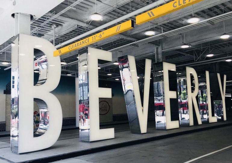 More parking than stores at Beverly Center Mall in Los Angeles