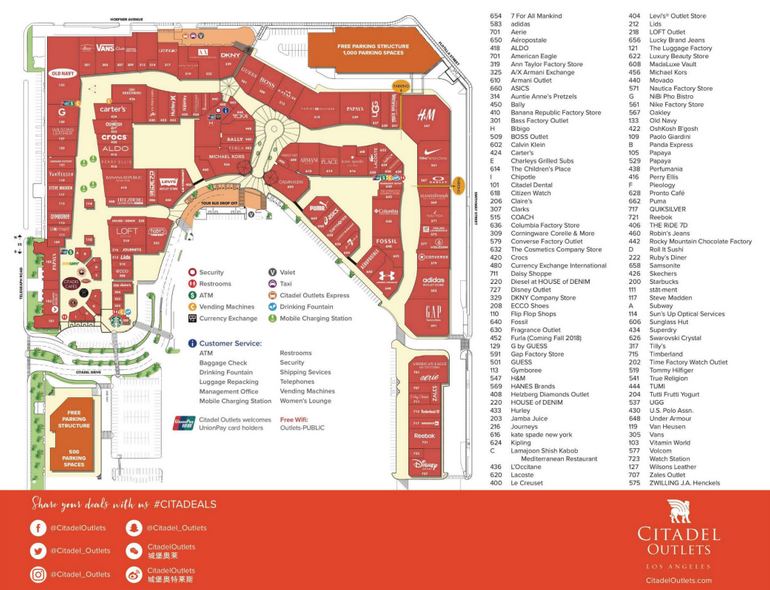 Citadel Outlet Mall Map