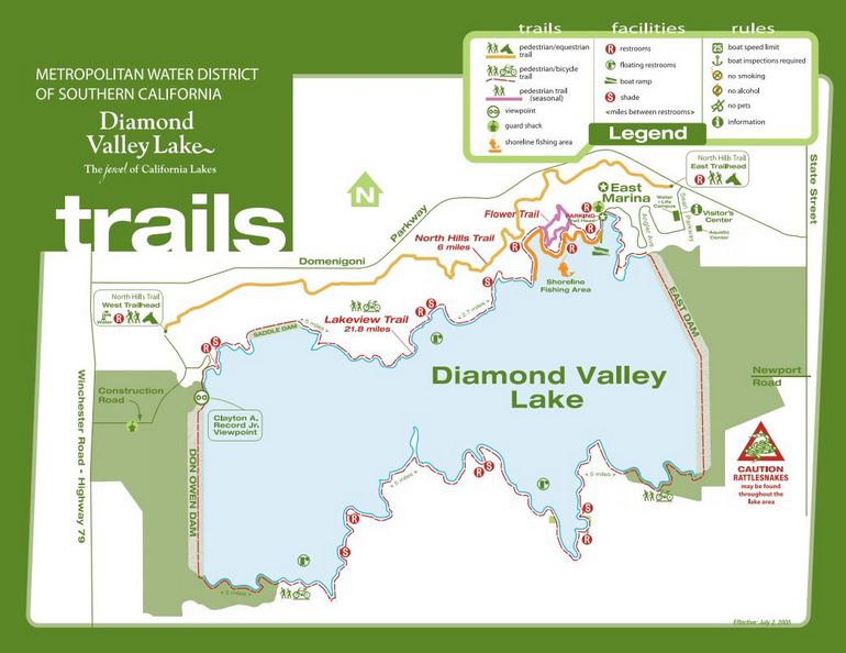 Diamond Valley Lake Fishing Map Diamond Valley Lake Day Trip Hemet Fishing & Hiking